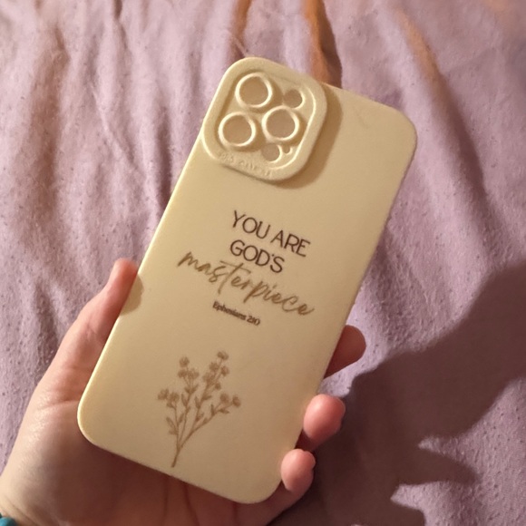 Other - Cream Phone Case with Inspirational Quote